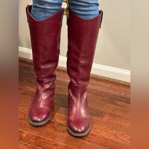 Women's Burgundy Leather Boots